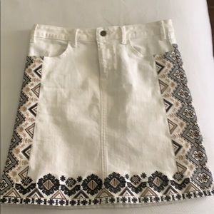 White denim miniskirt by anthropologie